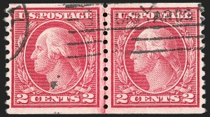 Sale 1202, Lot 2545, 1915 Perf 10 Horizontal Rotary Press Coils, Single-Line Watermark (Scott 450-459)