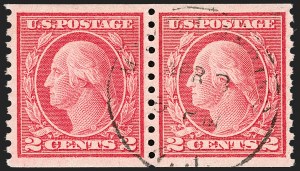 Sale 1202, Lot 2552, 1915 Perf 10 Horizontal Rotary Press Coils, Single-Line Watermark (Scott 450-459)