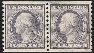 Sale 1202, Lot 2558, 1915 Perf 10 Horizontal Rotary Press Coils, Single-Line Watermark (Scott 450-459)