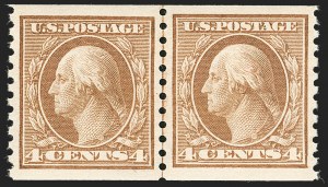 Sale 1202, Lot 2560, 1915 Perf 10 Horizontal Rotary Press Coils, Single-Line Watermark (Scott 450-459)
