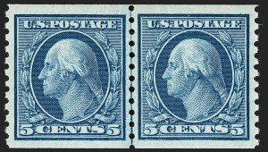 Sale 1202, Lot 2565, 1915 Perf 10 Horizontal Rotary Press Coils, Single-Line Watermark (Scott 450-459)