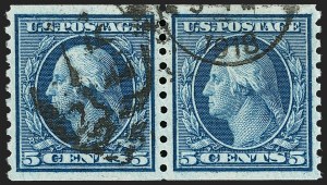 Sale 1202, Lot 2569, 1915 Perf 10 Horizontal Rotary Press Coils, Single-Line Watermark (Scott 450-459)