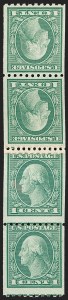 Sale 1202, Lot 2575, 1916-18 Perf 10 Vertical Rotary Press Coils, Unwatermarked (Scott 486-489)