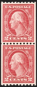 Sale 1202, Lot 2587, 1916-18 Perf 10 Vertical Rotary Press Coils, Unwatermarked (Scott 486-489)