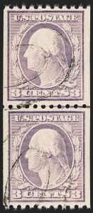 Sale 1202, Lot 2595, 1916-18 Perf 10 Vertical Rotary Press Coils, Unwatermarked (Scott 486-489)