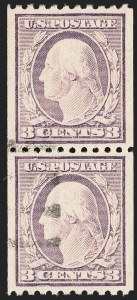 Sale 1202, Lot 2596, 1916-18 Perf 10 Vertical Rotary Press Coils, Unwatermarked (Scott 486-489)