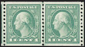Sale 1202, Lot 2598, 1916-18 Perf 10 Horizontal Rotary Press Coils, Unwatermarked (Scott 490-497)
