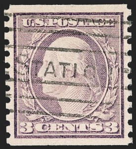 Sale 1202, Lot 2618, 1916-18 Perf 10 Horizontal Rotary Press Coils, Unwatermarked (Scott 490-497)