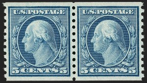 Sale 1202, Lot 2632, 1916-18 Perf 10 Horizontal Rotary Press Coils, Unwatermarked (Scott 490-497)