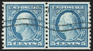 Sale 1202, Lot 2639, 1916-18 Perf 10 Horizontal Rotary Press Coils, Unwatermarked (Scott 490-497)