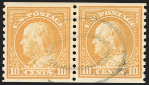 Sale 1202, Lot 2643, 1916-18 Perf 10 Horizontal Rotary Press Coils, Unwatermarked (Scott 490-497)
