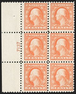 Sale 1206, Lot 501, 1916-17 Issues (Scott 462-480), 6c Red Orange (468) Sale 1206, Lot 501, 1916-17 Issues (Scott 462-480)