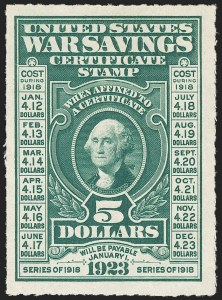 Sale 1206, Lot 866, Savings Stamps