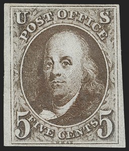 Sale 1209, Lot 1084, 1847 Issue and 1875 Reproduction (Scott 1-4)