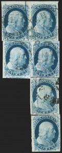 Sale 1209, Lot 1096, 1851-56 Issue (Scott 5-17)