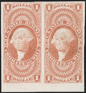 Sale 1209, Lot 1485, Revenues: First Issue Imperforate (R1a-R76a)