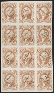 Sale 1209, Lot 1521, Revenues: First Issue Imperforate Multiples