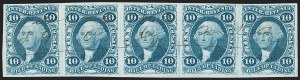 Sale 1209, Lot 1523, Revenues: First Issue Imperforate Multiples