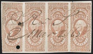 Sale 1209, Lot 1525, Revenues: First Issue Imperforate Multiples