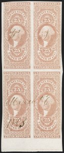 Sale 1209, Lot 1527, Revenues: First Issue Imperforate Multiples