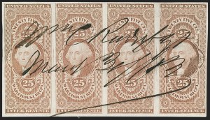Sale 1209, Lot 1528, Revenues: First Issue Imperforate Multiples