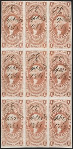 Sale 1209, Lot 1532, Revenues: First Issue Imperforate Multiples