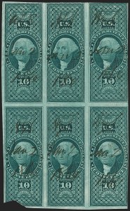 Sale 1209, Lot 1535, Revenues: First Issue Imperforate Multiples