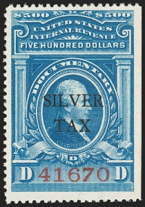 Sale 1209, Lot 1635, Revenues: Silver Tax thru Narcotics