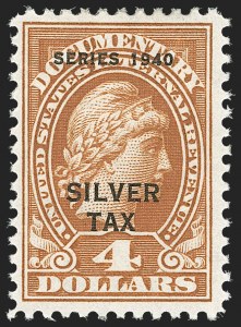 Sale 1209, Lot 1637, Revenues: Silver Tax thru Narcotics