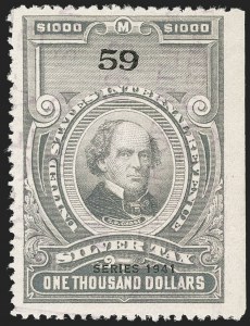 Sale 1209, Lot 1645, Revenues: Silver Tax thru Narcotics