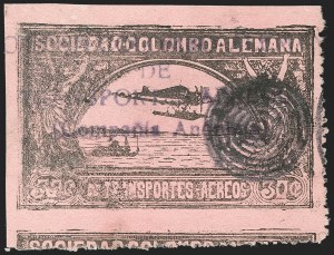 Sale 1213, Lot 509, 1920 30-Cent Black on Rose (C14), incl. Flight Covers