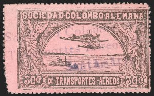 Sale 1213, Lot 511, 1920 30-Cent Black on Rose (C14), incl. Flight Covers