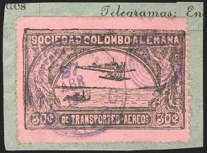 Sale 1213, Lot 514, 1920 30-Cent Black on Rose (C14), incl. Flight Covers