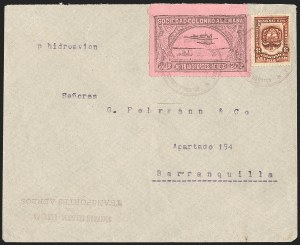 Sale 1213, Lot 516, 1920 30-Cent Black on Rose (C14), incl. Flight Covers