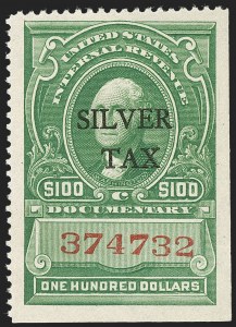 Sale 1217, Lot 1475, Revenues - Silver Tax, Revenue Stamped Paper, Revenue Group Lots