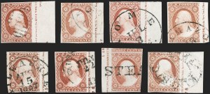 Sale 1217, Lot 515, 3c 1851-57 Issues - Imprint Positions
