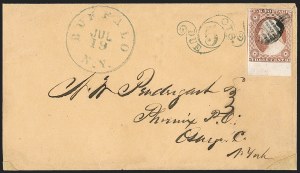 Sale 1217, Lot 574, 3c 1851-57 Issues - Unusual Postal Markings and Cancels