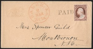 Sale 1217, Lot 577, 3c 1851-57 Issues - Unusual Postal Markings and Cancels