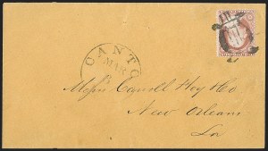 Sale 1217, Lot 585, 3c 1851-57 Issues - Unusual Postal Markings and Cancels