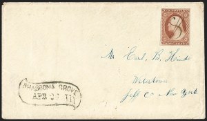 Sale 1217, Lot 592, 3c 1851-57 Issues - Unusual Postal Markings and Cancels