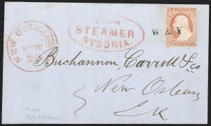 Sale 1217, Lot 608, 3c 1851-57 Issues - Railroads and Waterways