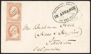 Sale 1217, Lot 621, 3c 1851-57 Issues - Carriers, Locals and Western Mails