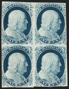 Sale 1217, Lot 712, 1c 1851-56 Issue (Scott 6-9)