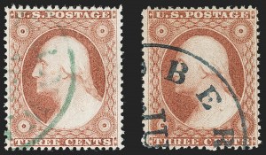 Sale 1219, Lot 106, 3c 1857-60 Issue (Scott 25-26A)