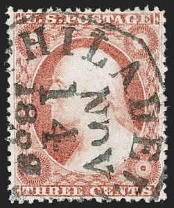Sale 1219, Lot 109, 3c 1857-60 Issue (Scott 25-26A)