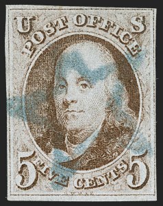 Sale 1219, Lot 14, 5c 1847 Issue (Scott 1)