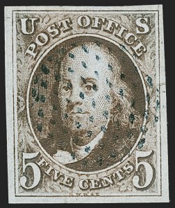 Sale 1219, Lot 15, 5c 1847 Issue (Scott 1)