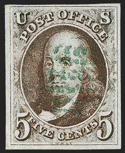 Sale 1219, Lot 20, 5c 1847 Issue (Scott 1)