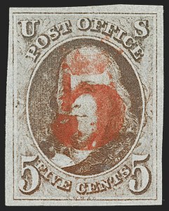 Sale 1219, Lot 26, 5c 1847 Issue (Scott 1)