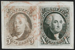Sale 1219, Lot 41, 10c 1847 Issue and 5c-10c 1847 Covers (Scott 1-2)